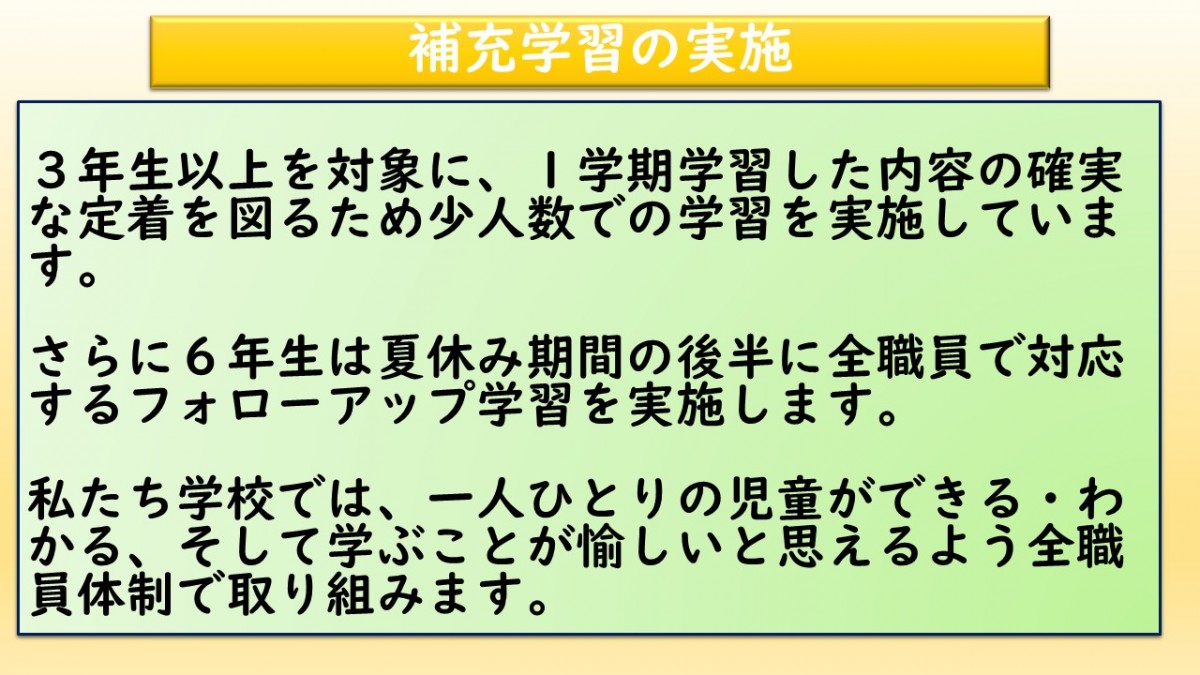 補充学習の実施の画像